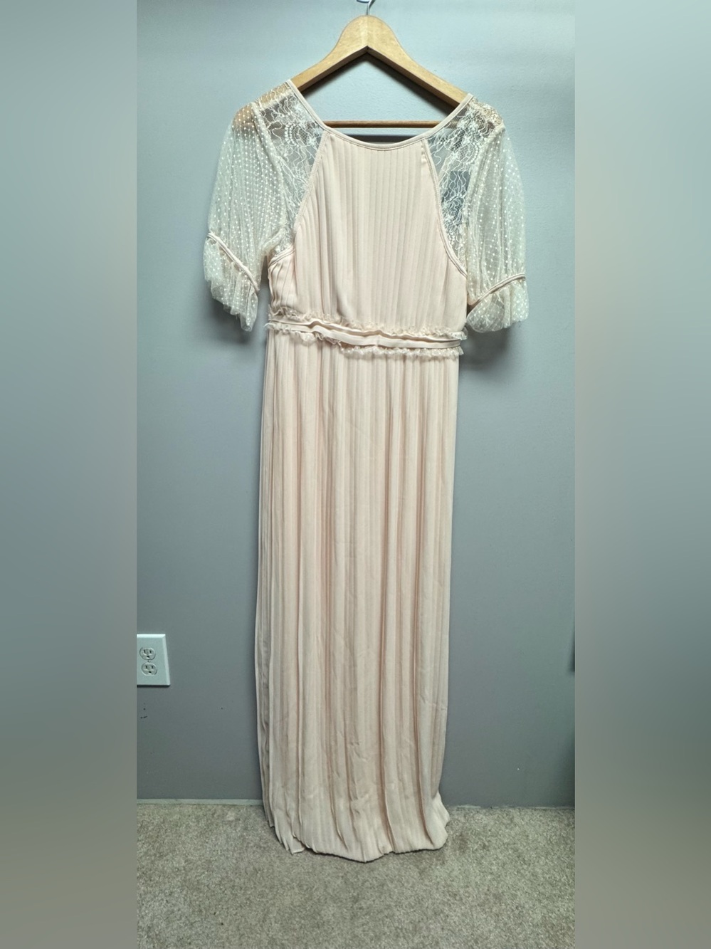 BUNDLE SALE! -  Wedding Maxi Dress in Soft Pink with Sheer Sleeves